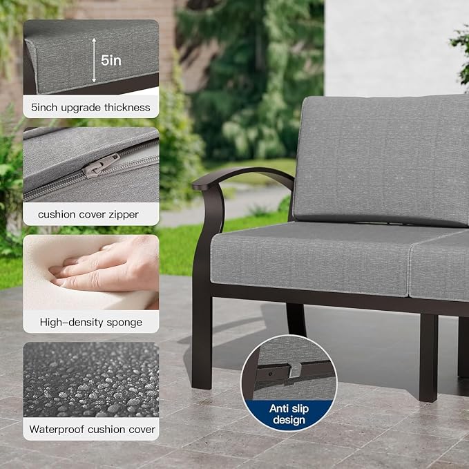 Kullavik Aluminum Patio Furniture Set - Image 2