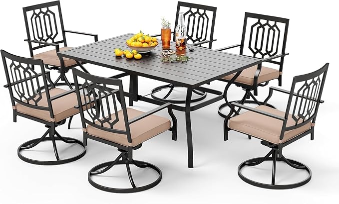 PHI VILLA 7 Pieces Patio Dining Set by PHIVILLAThepioneerofcomfortablehouseholdsupplies