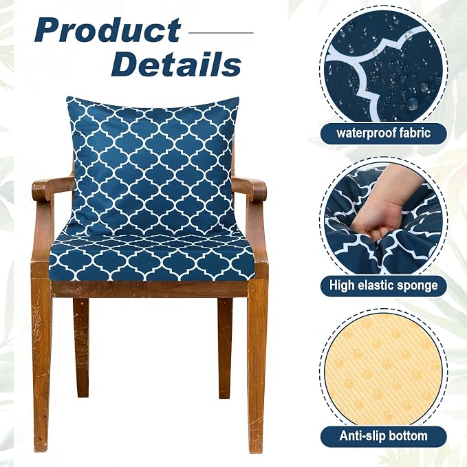 Hoteam 4 Set Outdoor Chair Patio Cushions 20 x 20 Inch Deep Seat Waterproof - Image 3