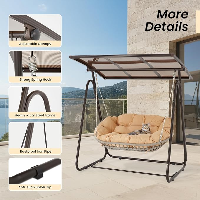 2-Person Outdoor Porch Swing - Image 2