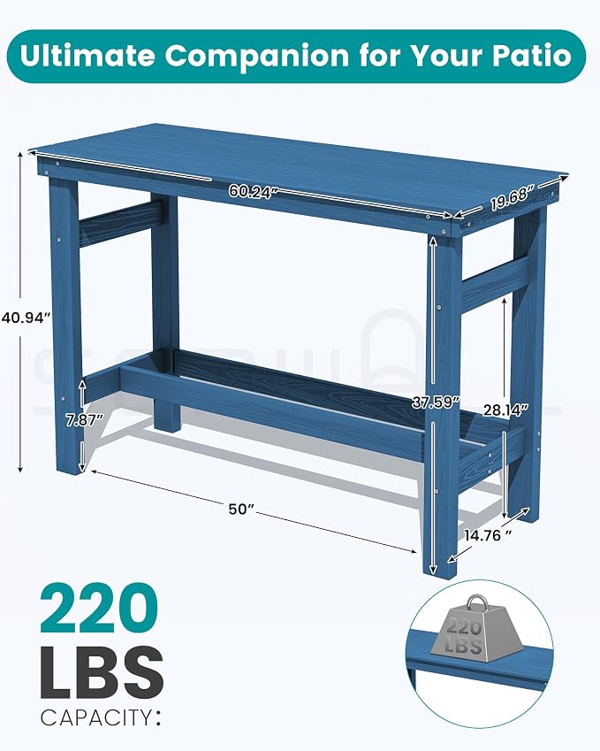 SERWALL 41" Outdoor Bar Table - Image 5