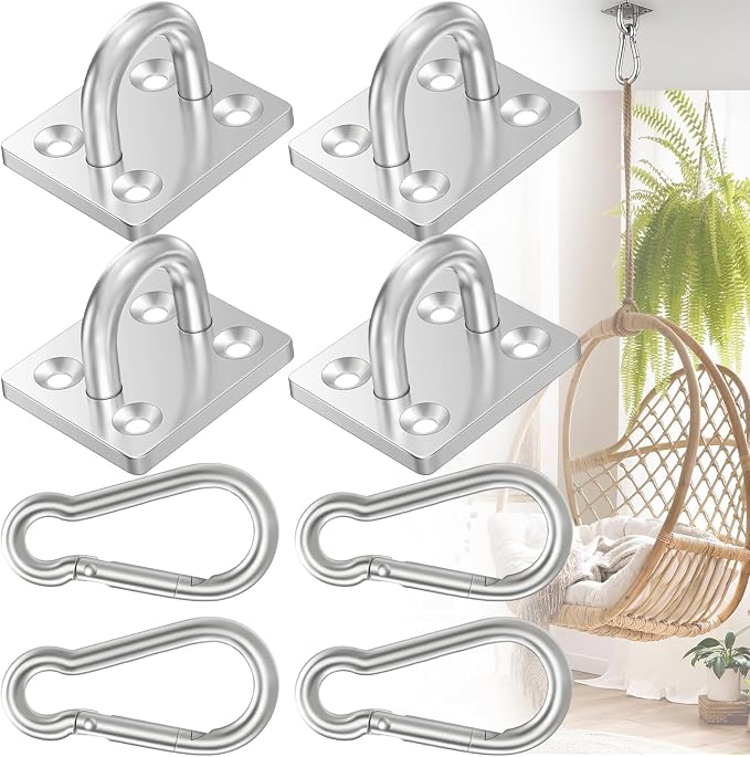 4 Pack M6 Hammock Hanging Hooks, Ceiling Hook Heavy Duty by Feanron