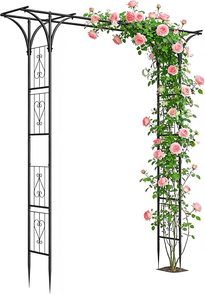 Garden Arch Trellis 7FT Wedding Arch Backdrop Stand, Metal Garden Arbor Trellis by YAHKBTENBrand