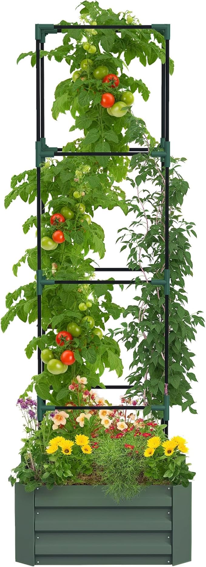 Outsunny Galvanized Raised Garden Bed, 73.5" Tall Outdoor Planter Box by Outsunny