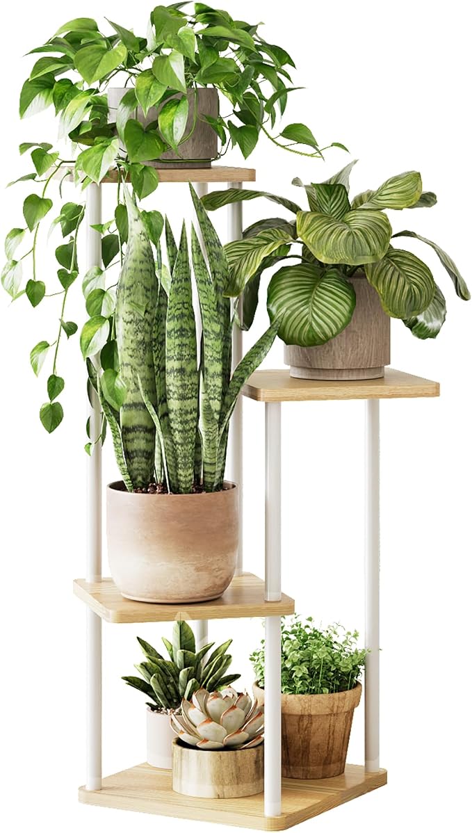 Tall Plant Stand Indoor 4 Tiered Plant Shelf by Gentingbro