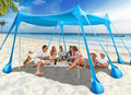 Rhino Valley Beach Tent Shade Canopy UPF50+ Protection, 8 Sandbags, 4 Stability by RhinoValley