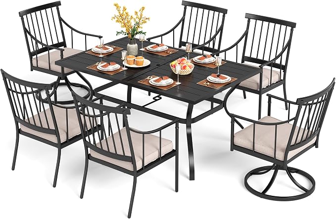 PHI VILLA 7 Pieces Outdoor Dining Set by PHIVILLAThepioneerofcomfortablehouseholdsupplies