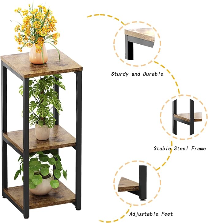 Plant Stand Indoor Corner Tall 3 Tier Metal Modern Flower Storage Plant Shelf - Image 5