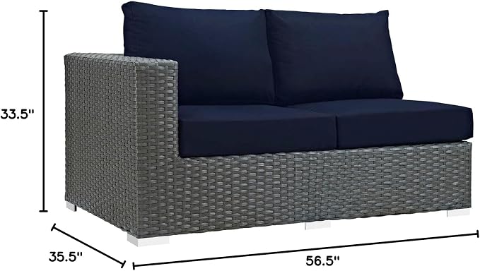 Modway EEI-1858-CHC-NAV Sojourn Wicker Rattan Outdoor Patio Coffee Table - Image 2