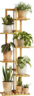 Bamworld Bamboo Plant Stand Indoor 6 Tiered Plant Shelf Outdoor Corner Plant by Bamworld