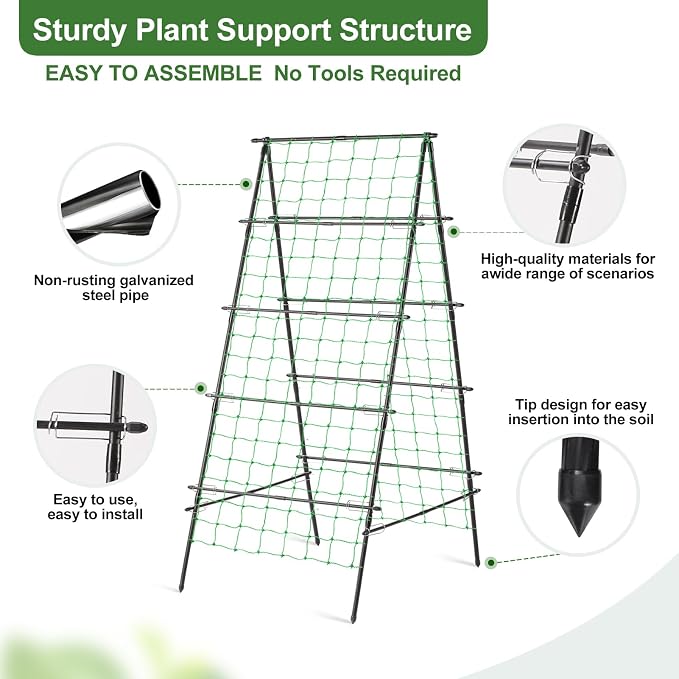 Lalahoni Garden Trellis for Climbing Plants Outdoor, 31.5x70.8 inch Metal - Image 3