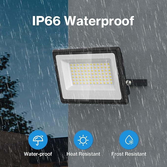 Olafus 2 Pack 90W LED Flood Light Outdoor, 9000LM Super Bright LED Work Lights - Image 5