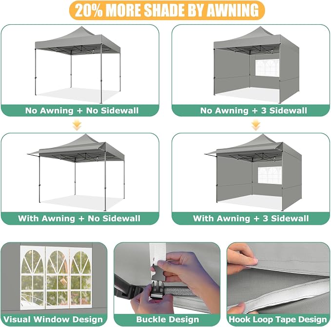 COBIZI 10x10 Pop Up Canopy Tent - Image 7