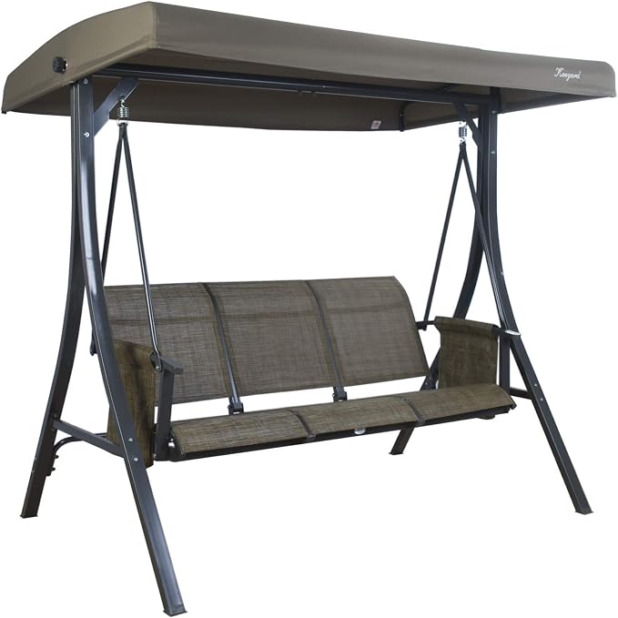 Kozyard Brenda 3-Seat Outdoor Porch Swing Glider, Patio Swing by Kozyard
