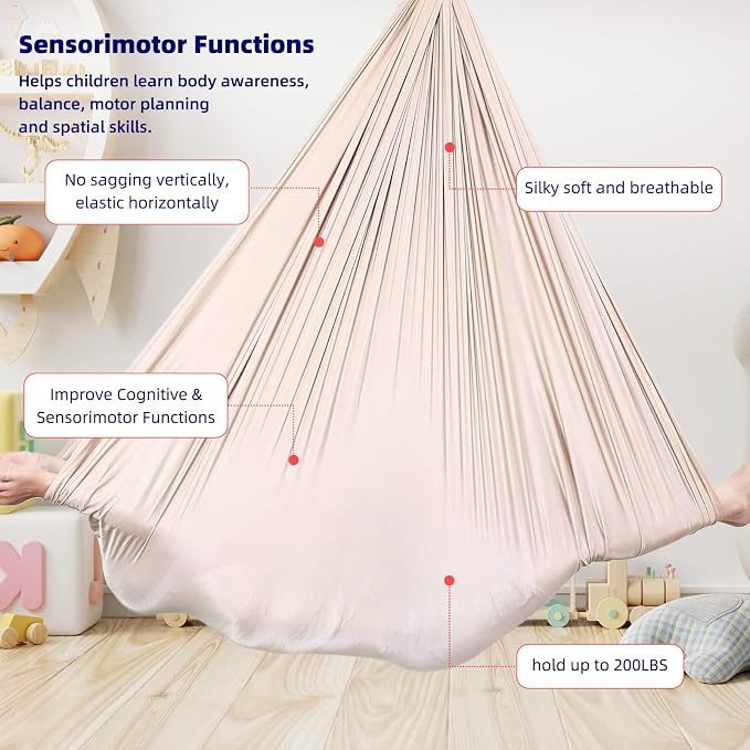 Sensory Swing Chairs for Kids, Indoor & Outdoor Hanging Therapy Cuddle Hammock - Image 6