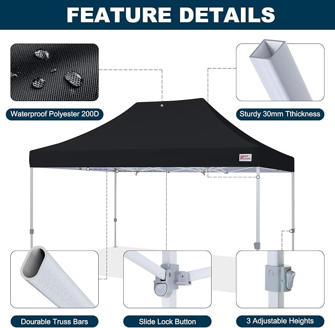 MASTERCANOPY Pop Up Canopy Tent Commercial Grade 10x15 Instant Shelter - Image 3