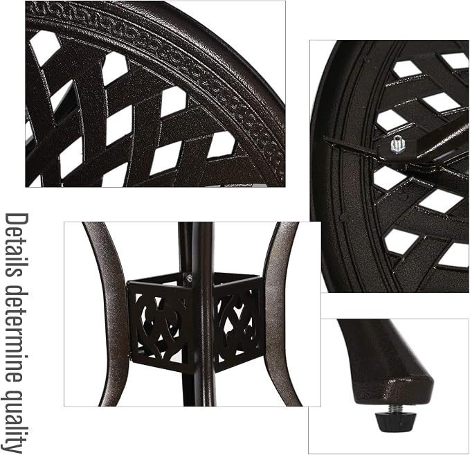 YUSING 3 Piece Outdoor Patio Bistro Set, Furniture Set - Image 3
