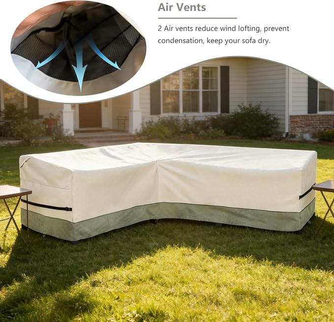 okcool Outdoor Sectional Sofa Cover Waterproof-L-Shaped Patio Furniture Covers - Image 5
