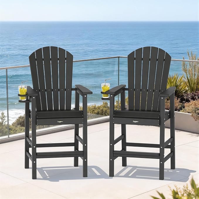 VINGLI Tall Adirondack Chair, All-Weather Plastic Adirondack Chair - Image 6