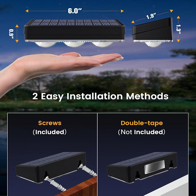 Solar Fence Lights Outdoor, Warm/Natural/Cool White, IP65 Waterproof, Fence - Image 6