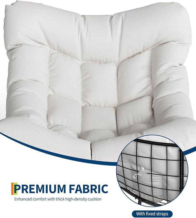GAOMON Outdoor Oversized Papasan Rocking Chair - Image 8