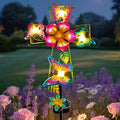 Solar Butterfly Cross Garden Stake Light, Metal Cross Cemetery Decorations by YJFWAL