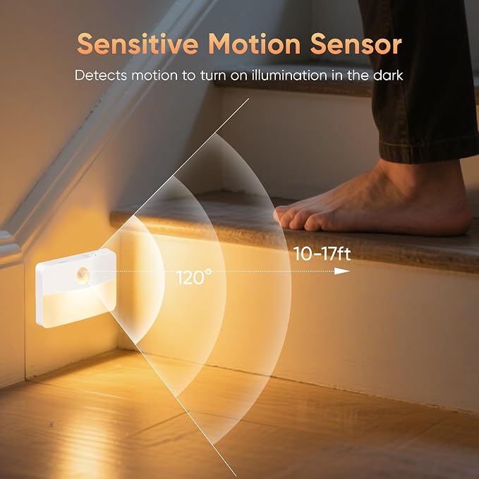 Motion Sensor Night Light for Indoor: 6 Pack Rechargeable Stair Lights LED 35 - Image 3