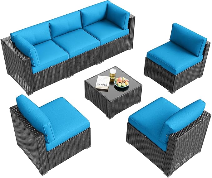 Aoxun Patio Furniture Set, 7 Piece Outdoor Sectional Sofas - Image 9