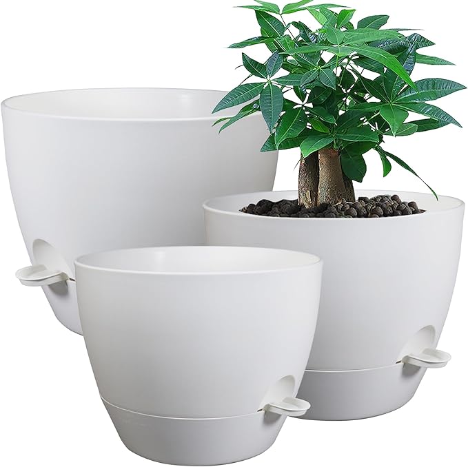 Large Self Watering Pots, 12/10/9 Plastic Planters - Image 2