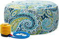 Magpie Fabrics Indoor/Outdoor Inflatable Stool Ottoman Pouf, Water Repellent by Magpie+Fabrics