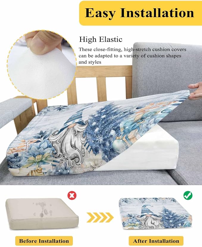 Christmas Stretch Couch Sofa Cushion Covers, Sectional/Individual/L/T Shape - Image 5