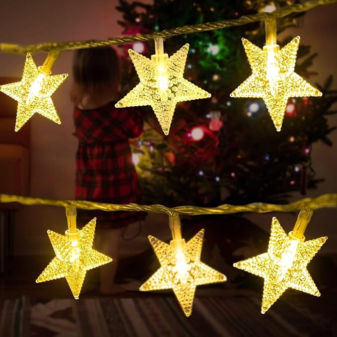 Minetom Star String Lights Plug in - 33 ft 100 LED Star Fairy String Lights - Image 5