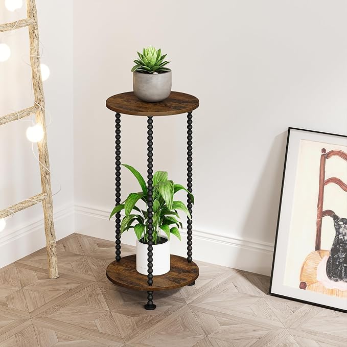 YINMIT Plant Stand Indoor, 2 Tier Small Plant Stand, Corner Flower Pot Stand - Image 8