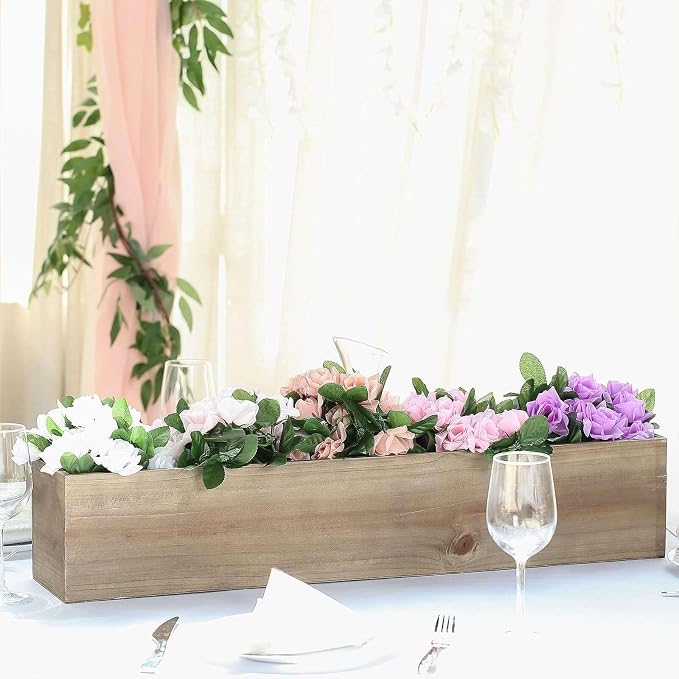 Efavormart 30"x6" Natural Wood Planter Box - Image 6