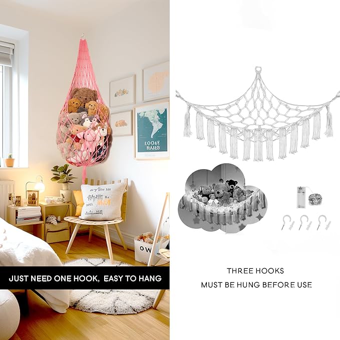Stuffed Animal Net or Hammock Corner Hanging Net - Image 3