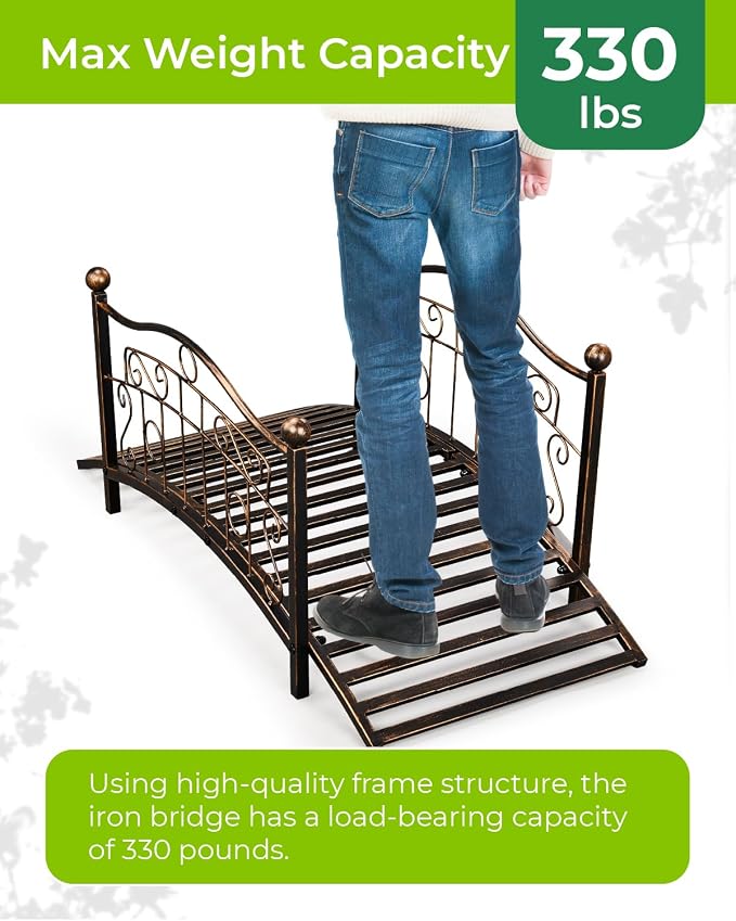 Outvita Metal Garden Bridge for Outdoor, Elegant Decorative Bridge - Image 3