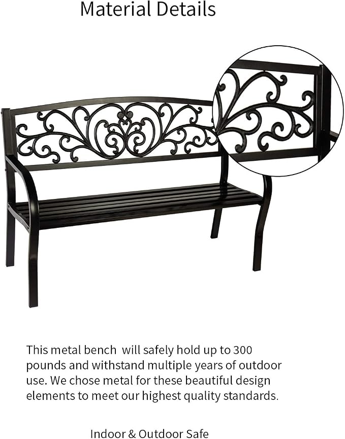 Evergreen Garden Weatherproof Outdoor Bench Blooming Garden | Holds Up to 300 - Image 7