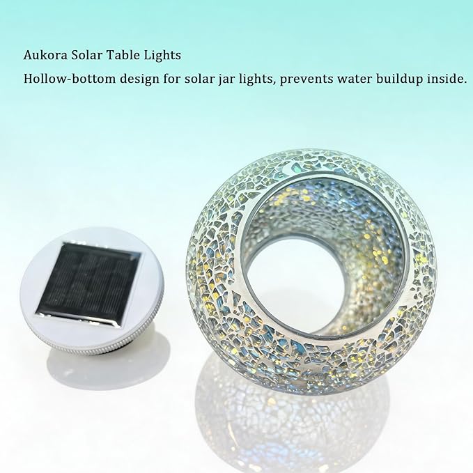 Aukora Color Changing Solar Powered Glass Ball Garden Lights, Table Lamps - Image 3