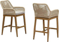 PURPLE LEAF Outdoor 24" Counter Height Bar Stools Chair Set of 2, All Weather by PURPLELEAF