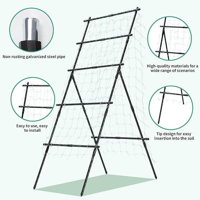 Lalahoni Cucumber Trellis, 6ft Tall Metal Garden Trellis - Image 5