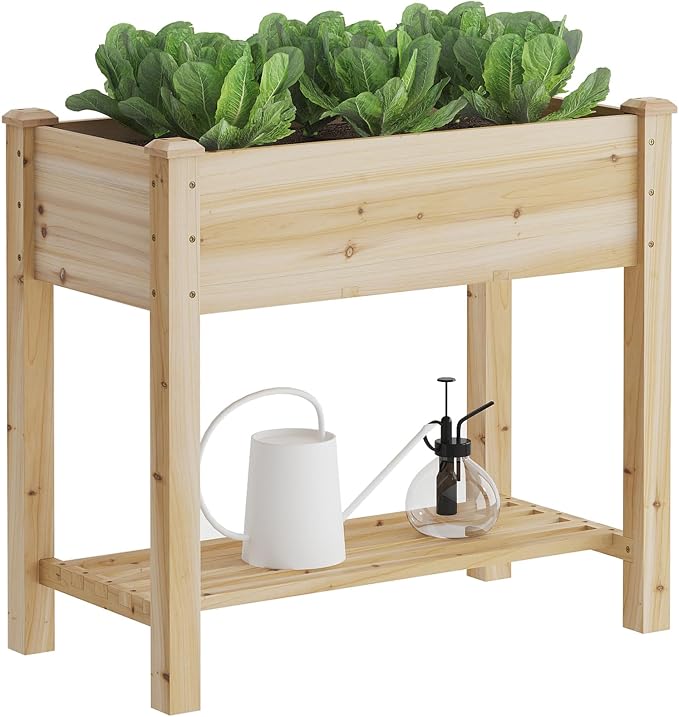 FILWH Raised Garden Bed with Legs Elevated Wooden Planter Box Stand Large by FILWH