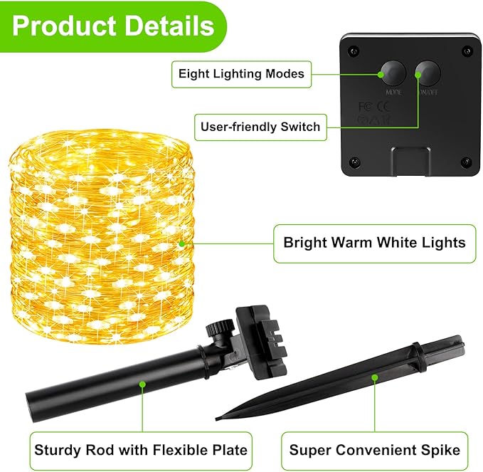 Brightever Solar String Lights, Solar Lights Outdoor Waterproof - Image 2