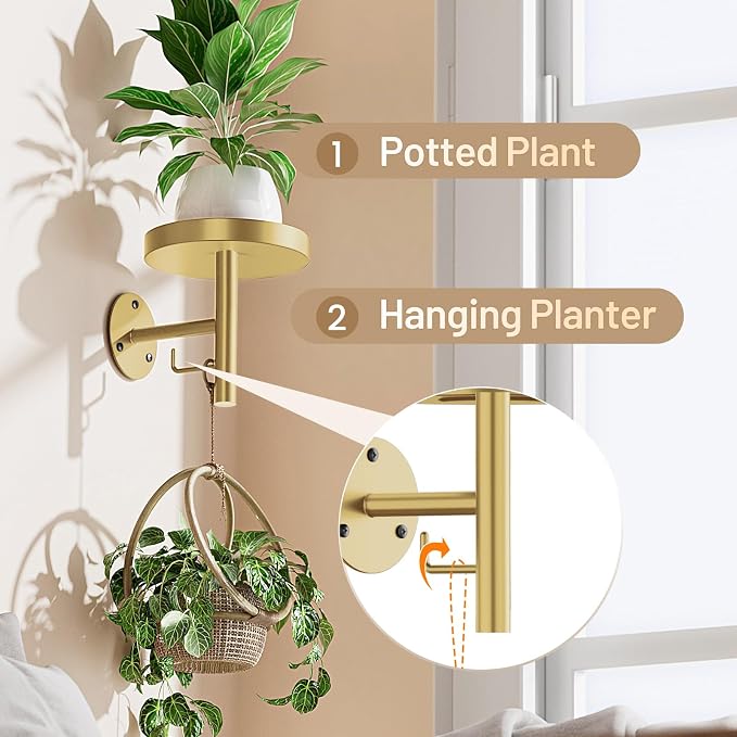YUOROS 3 Pack Wall Plant Holder Stand Wall Planters - Image 6