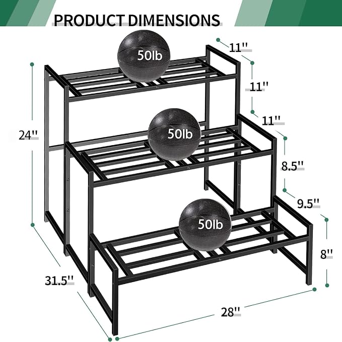 Plant Stand Indoor Outdoor, 3-Tier Wrought Iron Plant Stands, Stackable Metal - Image 4
