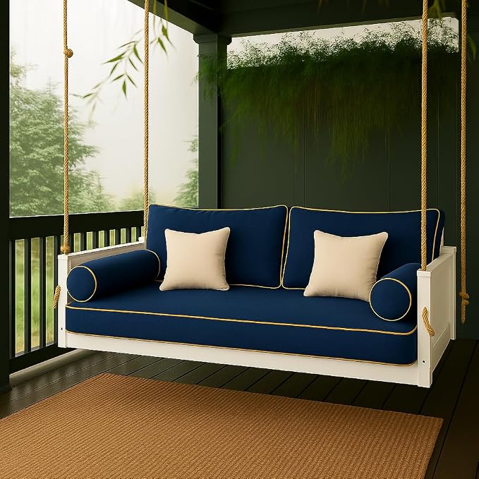 Outdoor Twin Daybed Cushion Set, 7-Piece Patio Swing Bed Mattress - Image 3