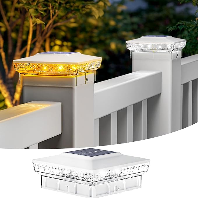 btfarm 1 Pack Solar Post Cap Lights Outdoor, 2 Mode 16 LED Fence Post Light Fit by btfarmdecorativelighting