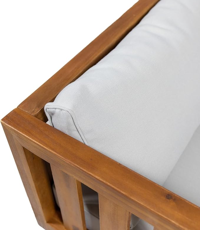 Merax Outdoor Acacia Wood Daybed, 3 Seater Day Bed Couch Sofa - Image 8