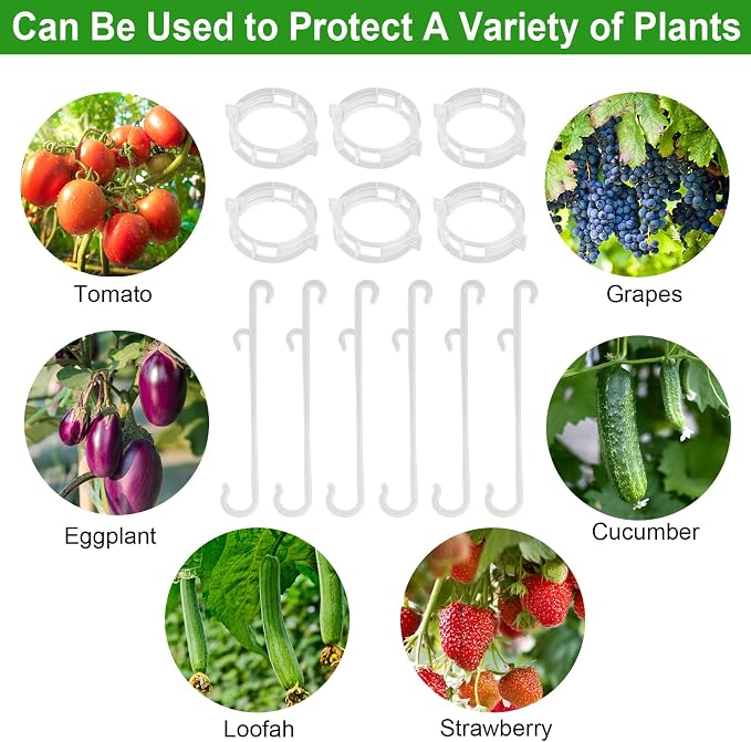 250 Pcs Tomato Clips, Plant Support Clips and J Tomato Hooks, Plastic Trellis - Image 7