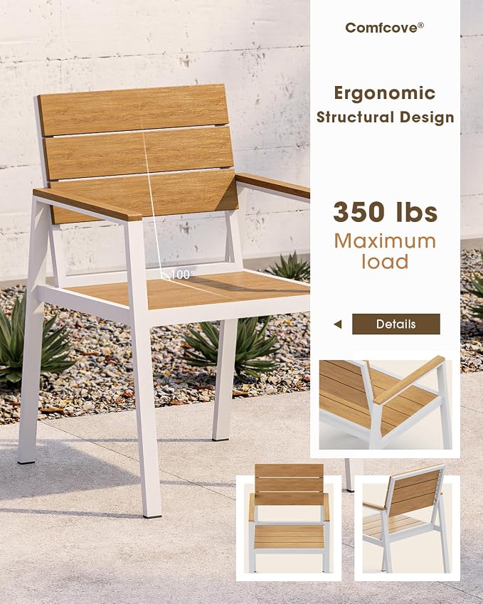 Outdoor Patio Dining Table, Aluminum & HDPS Outdoor Table - Image 5