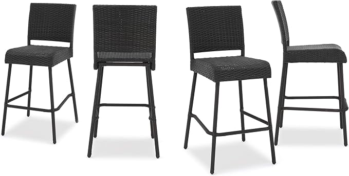 Christopher Knight Home Neal Outdoor Wicker Barstools, 4-Pcs Set, Dark Brown by ChristopherKnightHome